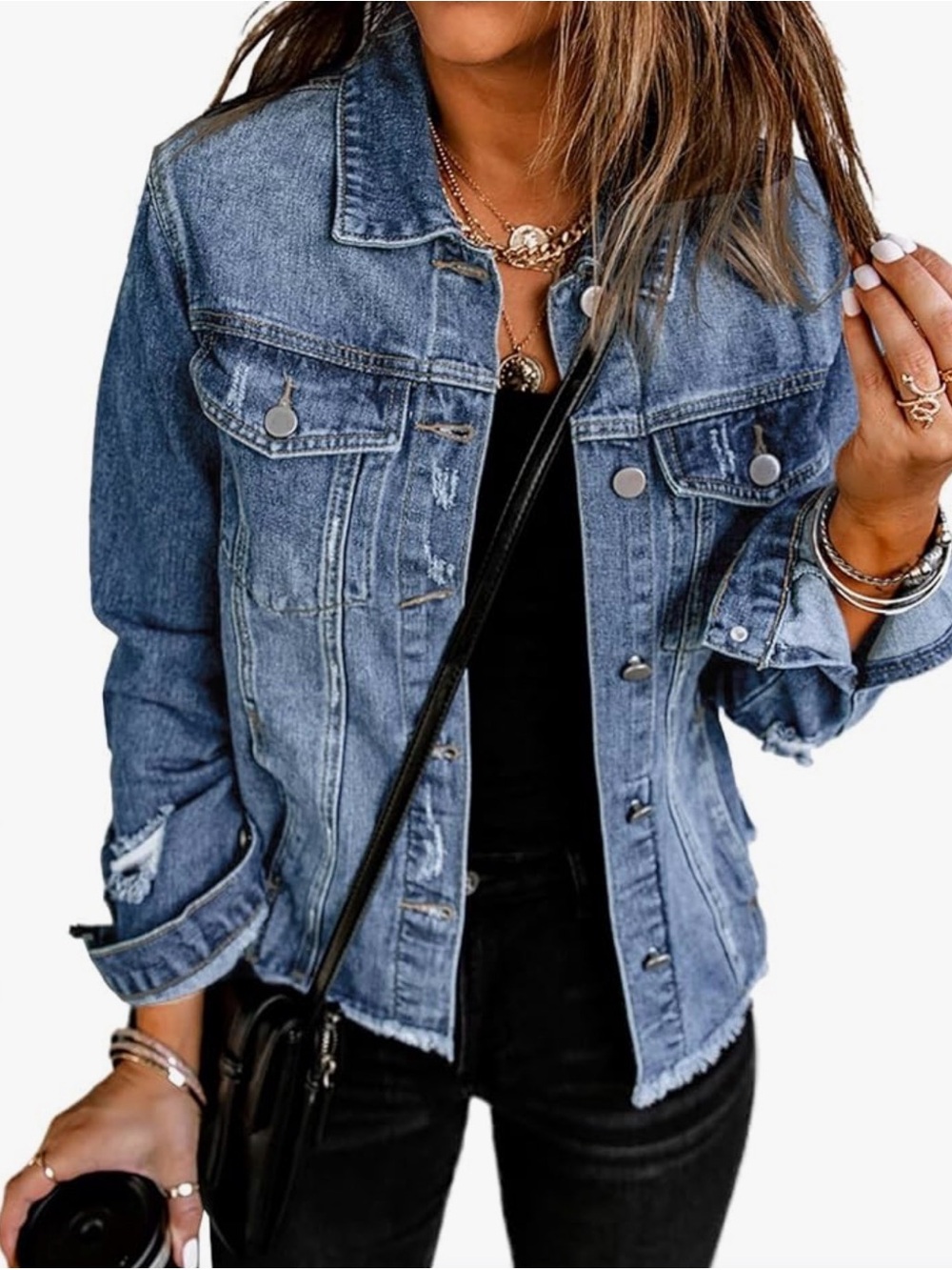 Classic Blue Denim Jacket - Women's Casual Jean Coat